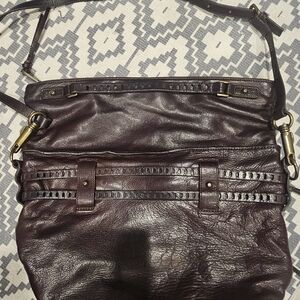 Chic Dark Brown Leather Shoulder Bag